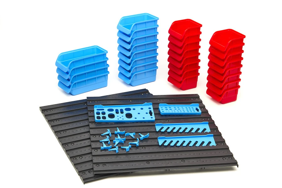 HBM Gereedschapswand Met Opbergrekken En Opbergbakken 43-delig - Afbeelding 6