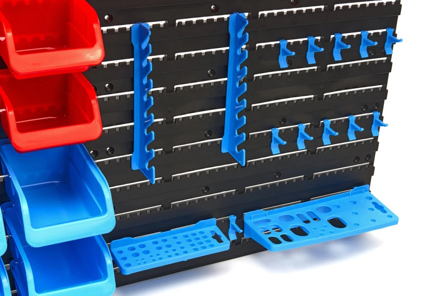 HBM Gereedschapswand Met Opbergrekken En Opbergbakken 43-delig - Afbeelding 3