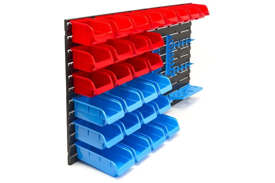 HBM Gereedschapswand Met Opbergrekken En Opbergbakken 43-delig - Afbeelding 4