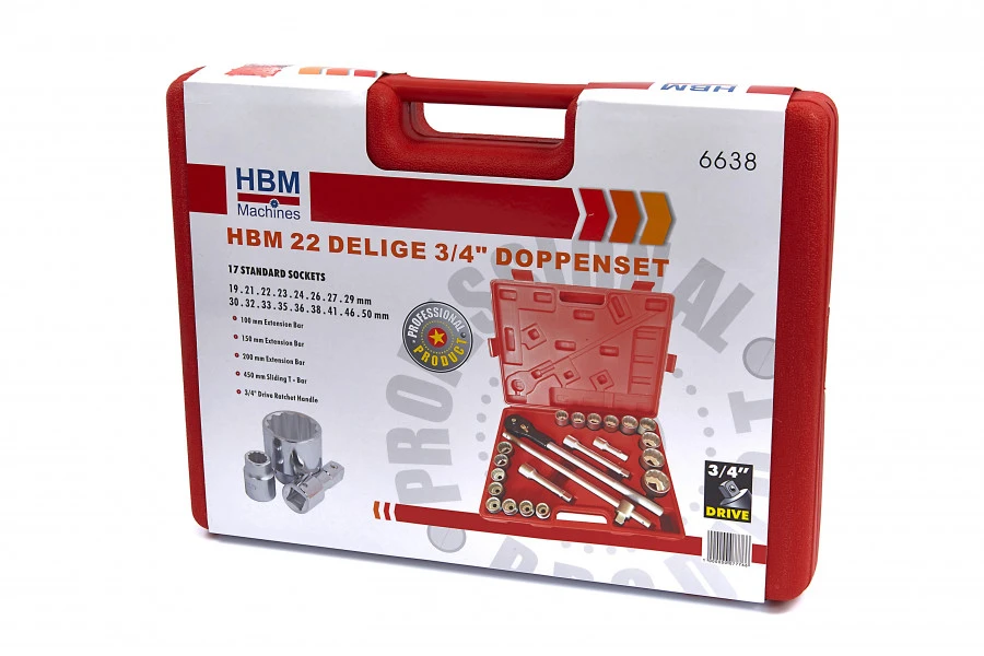 HBM 22 Delige ¾” Doppenset - Afbeelding 3