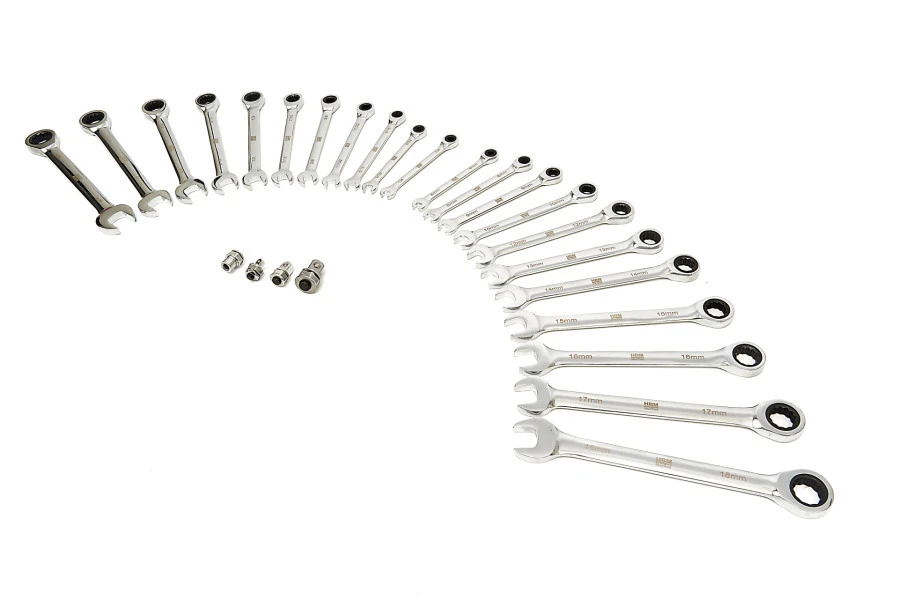 HBM Professionele Ring, Ratel, Steeksleutelset Metrische En Inch Maten 23-Delig