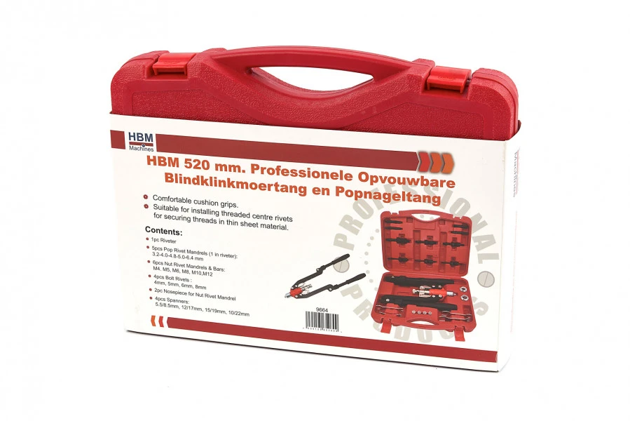 HBM 520 Mm Professionele Opvouwbare Blindklinkmoertang En Popnageltang - Afbeelding 8