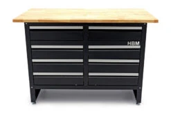 HBM 120 Cm Werkbank Met 8 Laden En Massief Houten Werkblad
