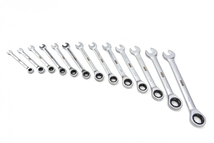 HBM 13 Delige Ring, Ratel, Steeksleutelset INCH In Carbon Foam Inlay Voor Gereedschapswagen - Afbeelding 5