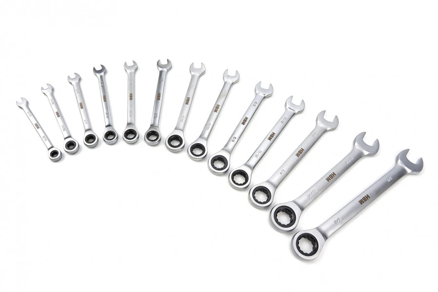 HBM 13 Delige Ring, Ratel, Steeksleutelset INCH In Carbon Foam Inlay Voor Gereedschapswagen - Afbeelding 6