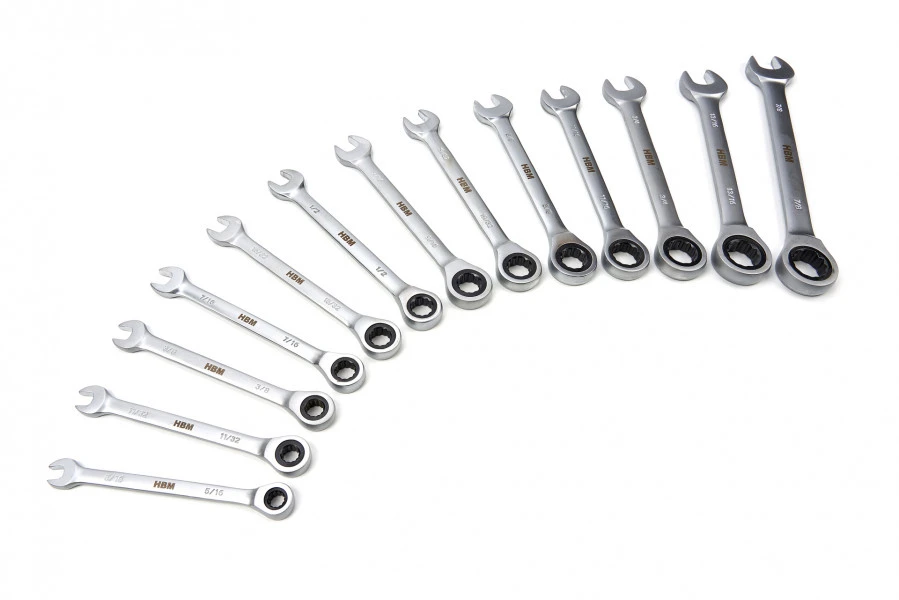 HBM 13 Delige Ring, Ratel, Steeksleutelset INCH In Carbon Foam Inlay Voor Gereedschapswagen - Afbeelding 7