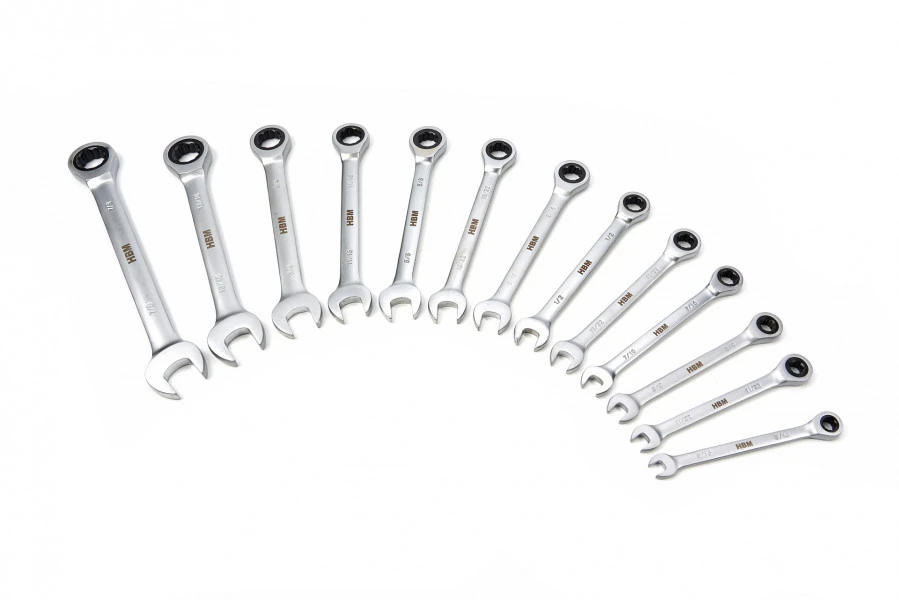 HBM 13 Delige Ring, Ratel, Steeksleutelset INCH In Carbon Foam Inlay Voor Gereedschapswagen - Afbeelding 8