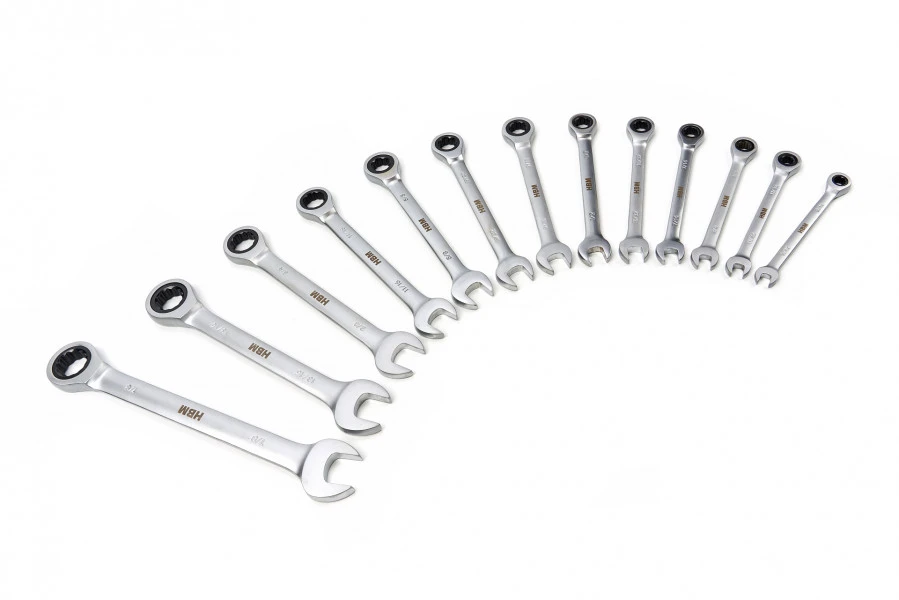 HBM 13 Delige Ring, Ratel, Steeksleutelset INCH In Carbon Foam Inlay Voor Gereedschapswagen - Afbeelding 9