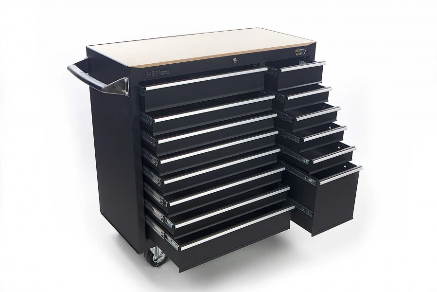 HBM Gereedschapswagen 14 Laden 100 Cm - Zwart - Afbeelding 2