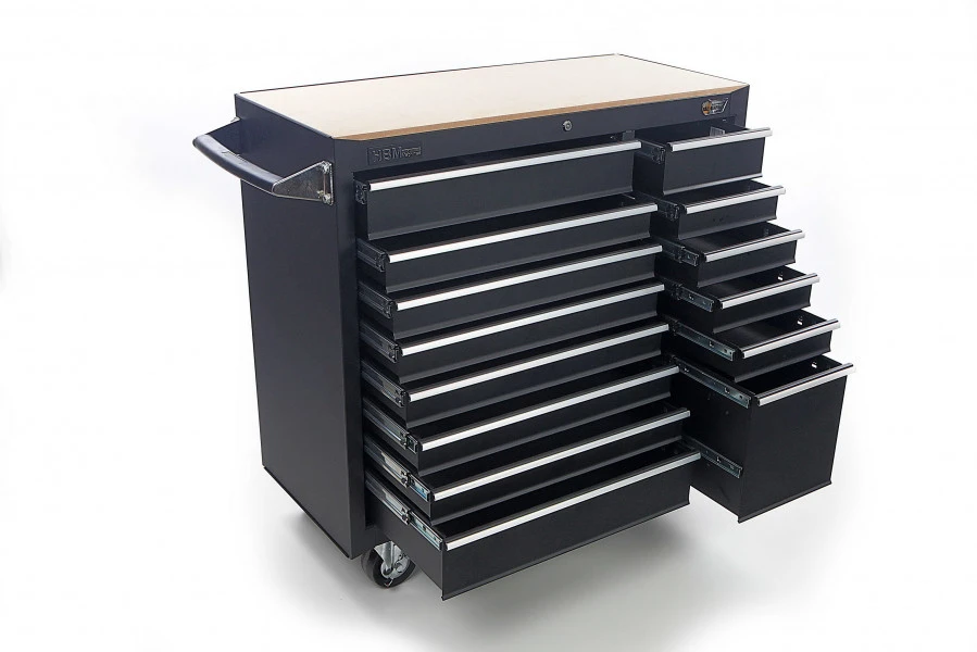 HBM Gereedschapswagen 14 Laden 100 Cm - Zwart - Afbeelding 3