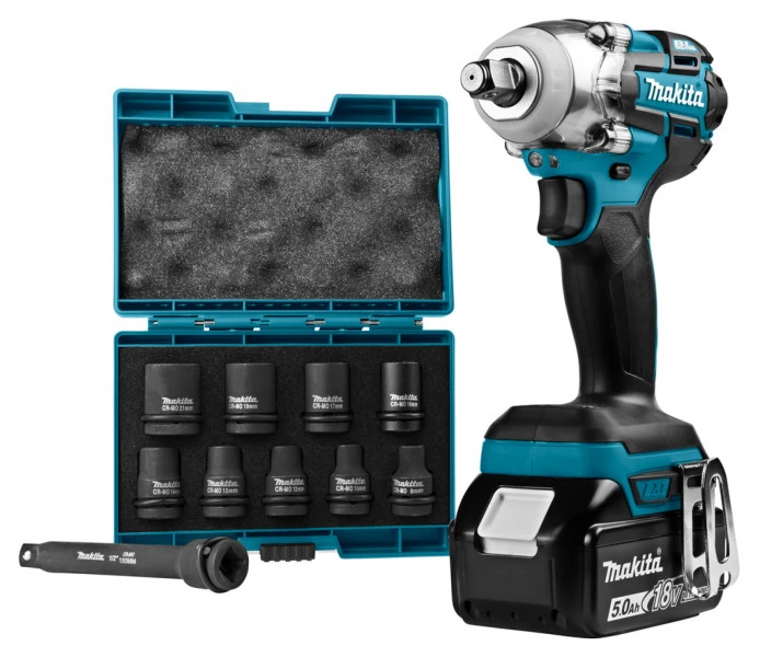 Makita DTW285RTJX Koolborstelloze Slagmoersleutelset, 5,0Ah Accu, 280Nm - Afbeelding 2